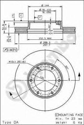 Тормозной диск BREMBO 09.6844.10