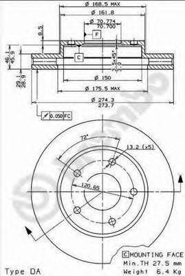 Тормозной диск BREMBO 09.7651.10