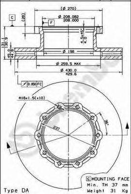 Тормозной диск BREMBO 09.8067.10