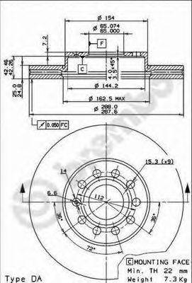 Тормозной диск BREMBO 09.9145.11