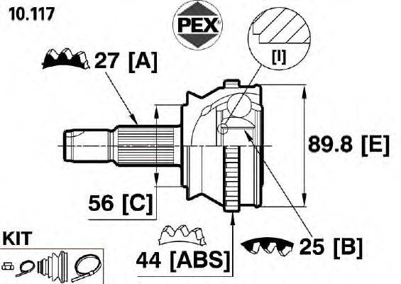 Шарнир, приводной вал PEX 10117