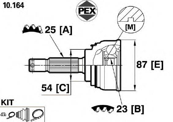 Шарнир, приводной вал PEX 10164