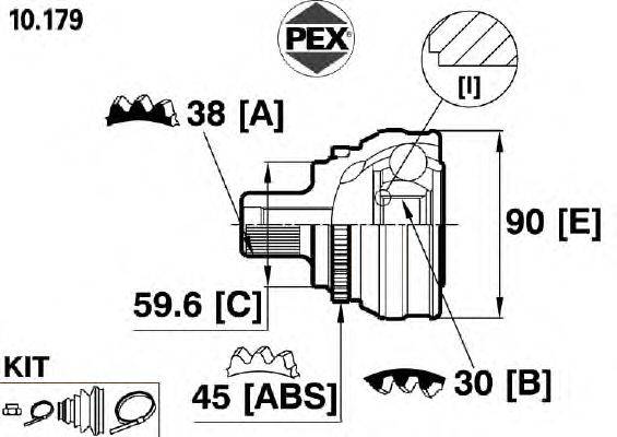 Шарнир, приводной вал PEX 10179