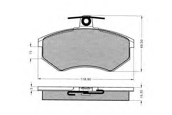 Комплект тормозных колодок, дисковый тормоз PEX 7.053