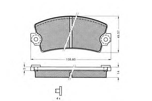 Комплект тормозных колодок, дисковый тормоз REMSA 02104