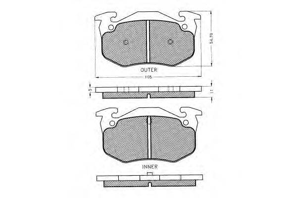 Комплект тормозных колодок, дисковый тормоз PEX 7.361