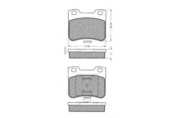 Комплект тормозных колодок, дисковый тормоз PEX 7.450