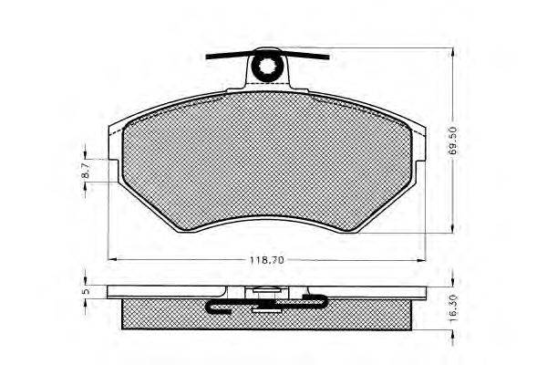 Комплект тормозных колодок, дисковый тормоз PEX 7.454