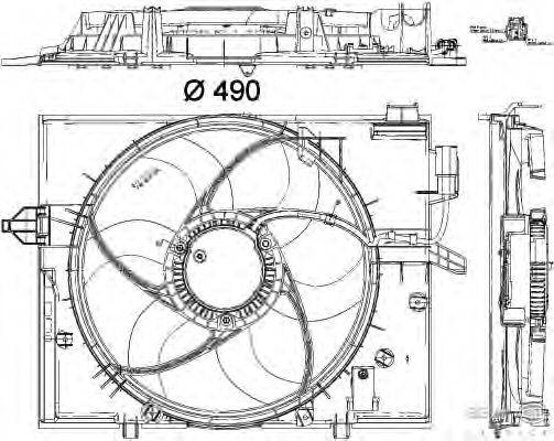 Вентилятор, охлаждение двигателя HELLA 8EW351040431