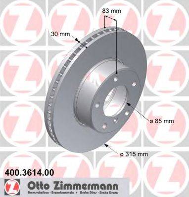 Тормозной диск ZIMMERMANN 400.3614.00