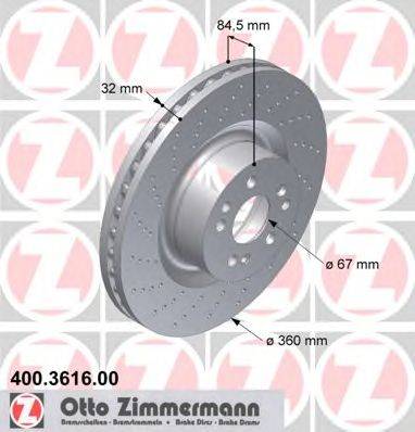 Тормозной диск ZIMMERMANN 400.3616.00