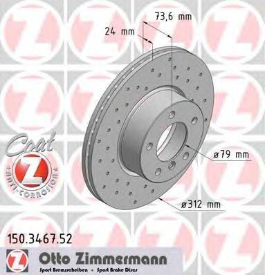 Тормозной диск ZIMMERMANN 150346752