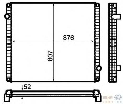 Радиатор, охлаждение двигателя HELLA 8MK 376 792-151
