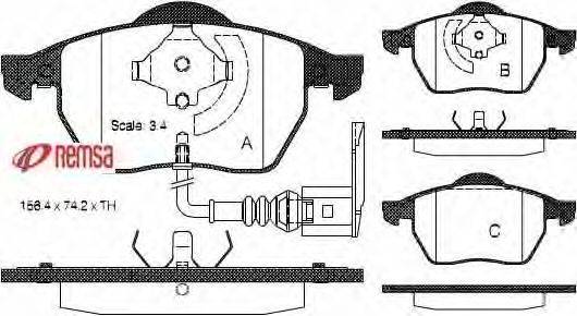Комплект тормозных колодок, дисковый тормоз METZGER 0390.41