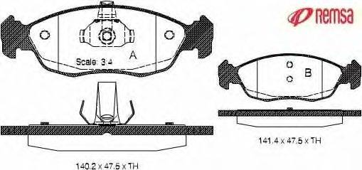 Комплект тормозных колодок, дисковый тормоз METZGER 0461.10