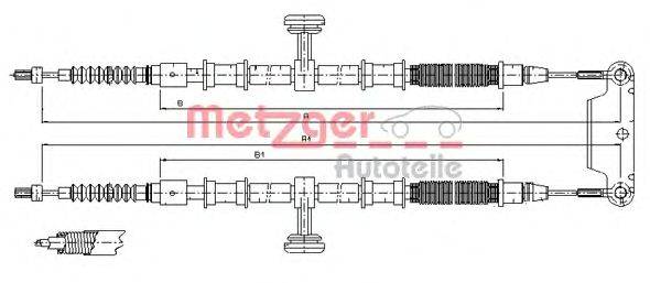 Трос, стояночная тормозная система METZGER 115944
