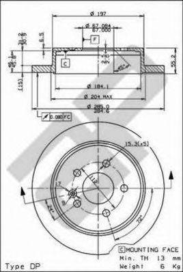 Тормозной диск METZGER 14802