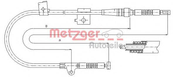 Трос, стояночная тормозная система METZGER 170216