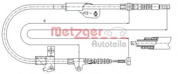 Трос, стояночная тормозная система METZGER 17.0237