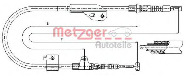 Трос, стояночная тормозная система METZGER 17.0238