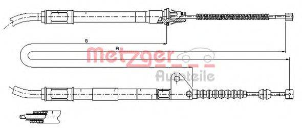 Трос, стояночная тормозная система METZGER 171414