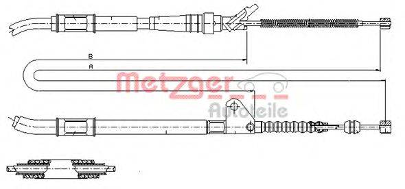 Трос, стояночная тормозная система METZGER 17.1467