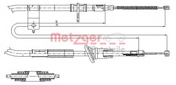 Трос, стояночная тормозная система METZGER 17.2511
