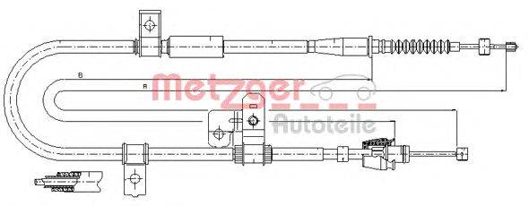 Трос, стояночная тормозная система METZGER 17.2524