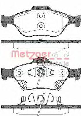 Комплект тормозных колодок, дисковый тормоз METZGER 076612