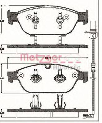 Комплект тормозных колодок, дисковый тормоз METZGER 144102