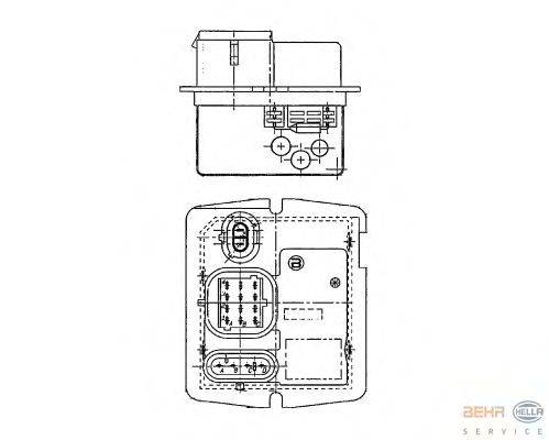 Сопротивление, вентилятор салона BEHR HELLA SERVICE 9XX 009 122-041