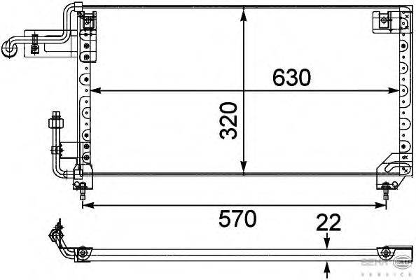 Конденсатор, кондиционер BEHR HELLA SERVICE 8FC 351 303-721