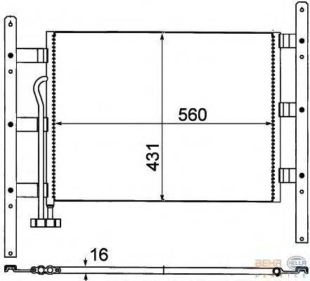 Конденсатор, кондиционер BEHR HELLA SERVICE 8FC351306061