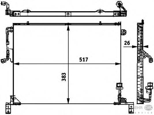Конденсатор, кондиционер BEHR HELLA SERVICE 8FC 351 317-431
