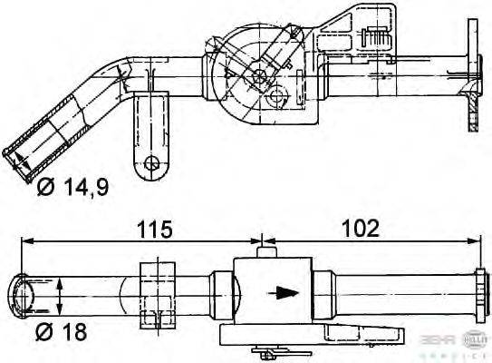 Регулирующий клапан охлаждающей жидкости BEHR HELLA SERVICE 9XL 351 328-151