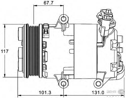 Компрессор, кондиционер BEHR HELLA SERVICE 8FK 351 334-041