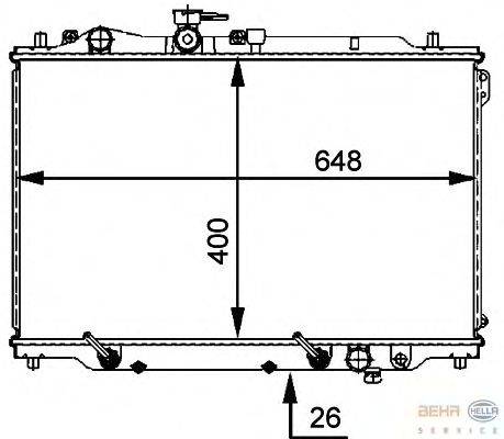 Радиатор, охлаждение двигателя BEHR HELLA SERVICE 8MK376707531