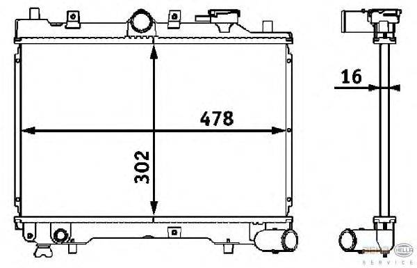 Радиатор, охлаждение двигателя BEHR HELLA SERVICE 8MK 376 708-191