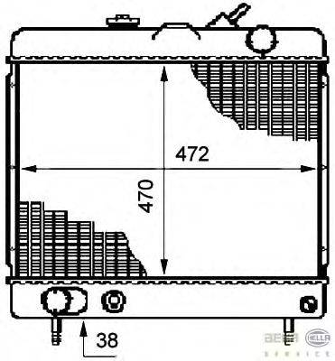 Радиатор, охлаждение двигателя BEHR HELLA SERVICE 8MK 376 708-671