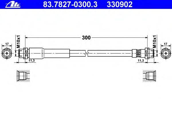 Тормозной шланг ATE 83.7827-0300.3