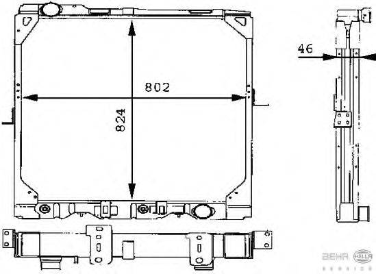 Радиатор, охлаждение двигателя BEHR HELLA SERVICE 8MK376709311