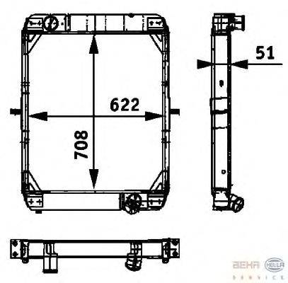 Радиатор, охлаждение двигателя BEHR HELLA SERVICE 8MK 376 709-441