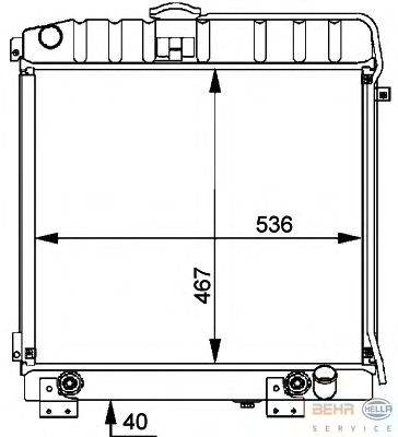 Радиатор, охлаждение двигателя BEHR HELLA SERVICE 8MK376709481