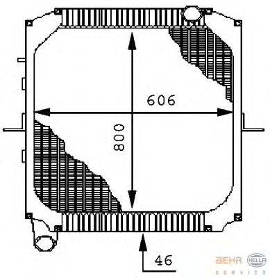 Радиатор, охлаждение двигателя BEHR HELLA SERVICE 8MK 376 709-651