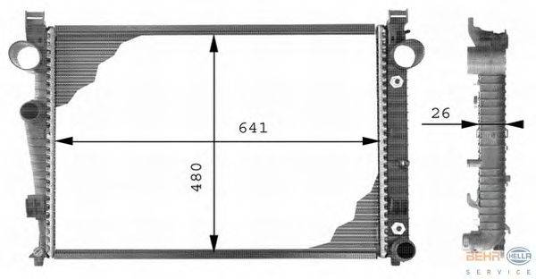 Радиатор, охлаждение двигателя BEHR HELLA SERVICE 8MK 376 710-281