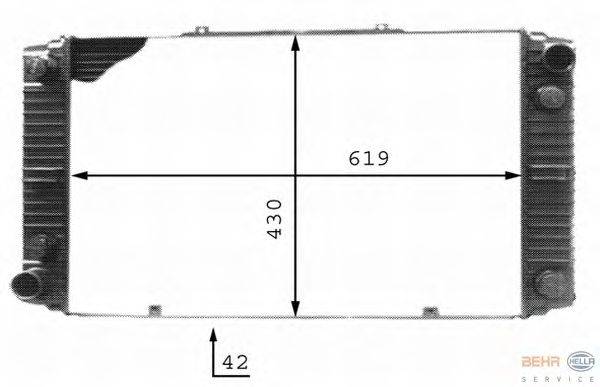 Радиатор, охлаждение двигателя BEHR HELLA SERVICE 8MK 376 710-381