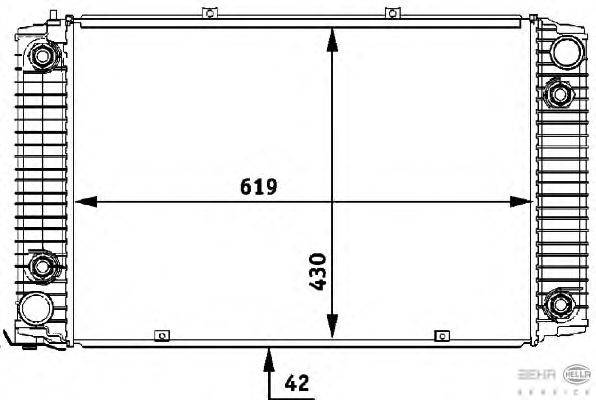 Радиатор, охлаждение двигателя BEHR HELLA SERVICE 8MK 376 710-721
