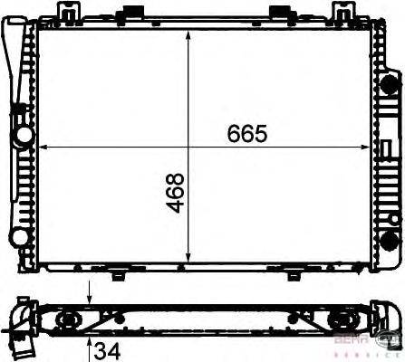 Радиатор, охлаждение двигателя BEHR HELLA SERVICE 8MK 376 712-201