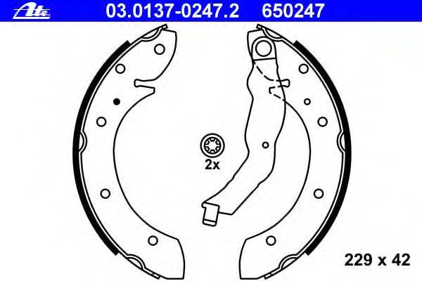 Комплект тормозных колодок ATE 03.0137-0247.2