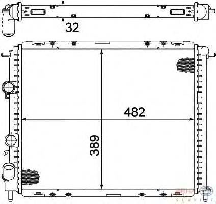 Радиатор, охлаждение двигателя BEHR HELLA SERVICE 8MK 376 717-791